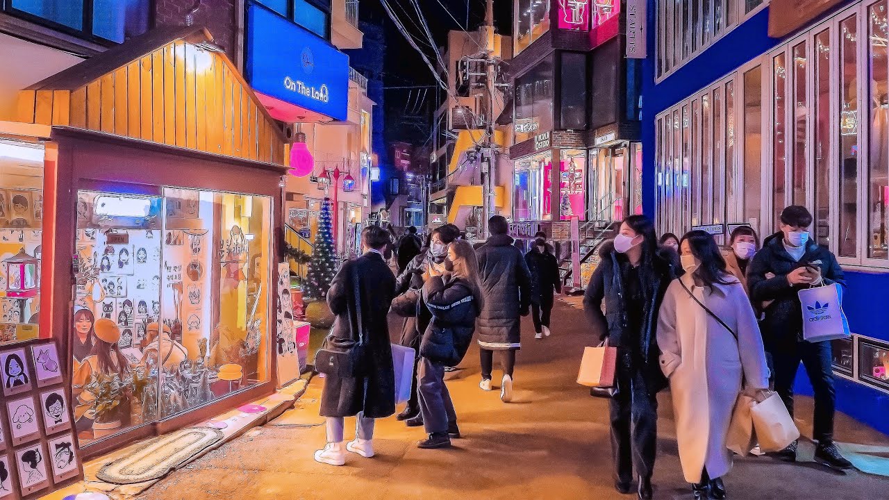 [4K HDR SEOUL] 홍대거리 언제나 활기 넘치는 홍대 밤 거리 & 새로 오픈한 연남동 카페거리 산책 | 서울여행 ...